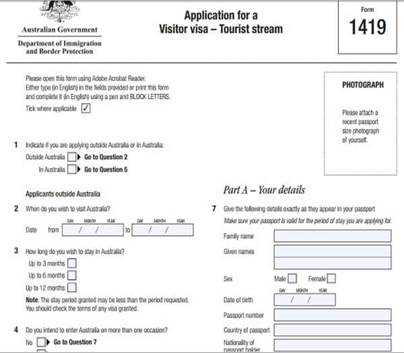 Mẫu Đơn Xin Visa Du Lịch Úc: Thông Tin Và Hướng Dẫn Cách Điền